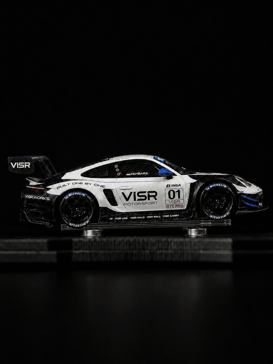 A diecast car approaching VISR Link before the magnetic connection