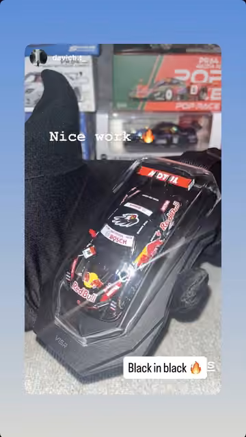 Black diecast displayed in VISR Carry